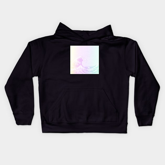 Great Vaporwave Off Kanagawa Kids Hoodie by CalamityQueen